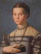 Agnolo Bronzino Portrait of a Little Gril with a Book oil